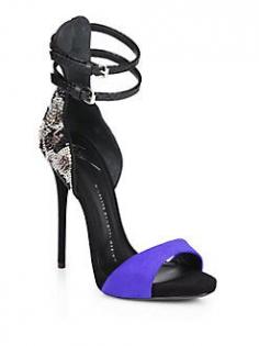 
                    
                        Giuseppe Zanotti - Rhinestone-Patterned Suede Sandals
                    
                