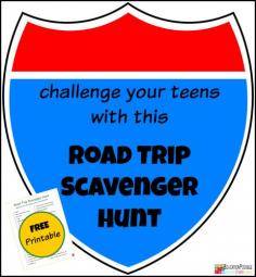 
                    
                        Challenge your Teens with a Road Trip Scavenger Hunt FREE Printable @Education Possible  For parents of teens, it’s sometimes difficult to find fun, non-electronic things to do in the car because a lot of road trip games are geared toward younger children.That’s why we created this That’s why we created this Road Trip Scavenger Hunt with older kids in mind. It includes 50 things to search for that will challenge your middle school student.
                    
                