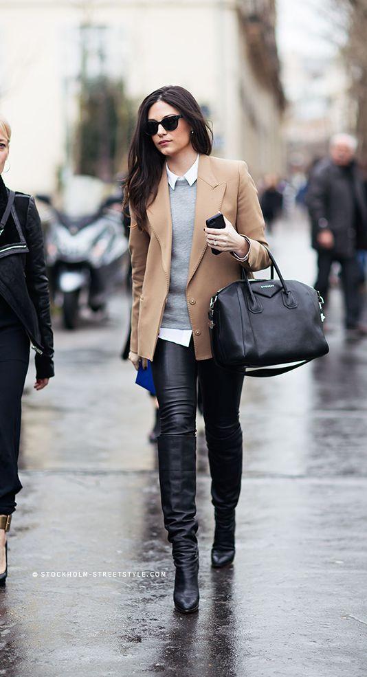black pants winter outfit