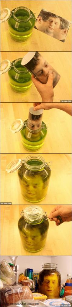 Halloween Idea: This "Head In A Jar" Prank Is Pretty Scary