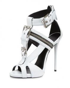 Buckled T-Strap Biker Sandal, Black by Giuseppe Zanotti at Bergdorf Goodman.