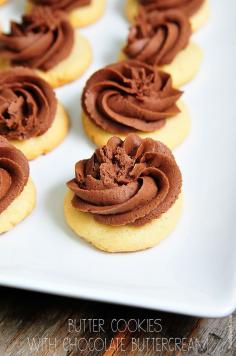 Butter Cookies Recipe with chocolate buttercream frosting