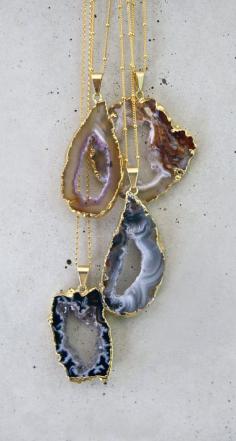 Boho Agate Geode Druzy Necklaces | Bohemian Jewelry