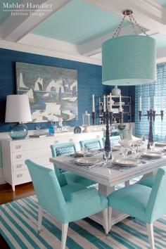 Mabley Handler Interior Design - Beach House Dining Room at the 2012 Hampton Designer Showhouse. #nautical #diningroom #designershowhouse