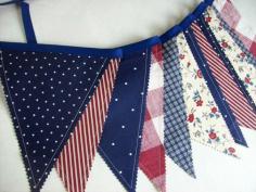 Patriotic Banner/ Red, White and Blue Bunting/ 4th of July Banner/ Photo Prop in Vintage Colors