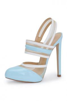 Blue and White Heels