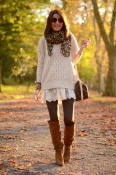 I love the lace shirt under the sweater Fall Outfit #niceclothesl #emma875 #anna7891 #nice #FallOutfit #Fall #Outfit #outfitideas #outiftforteen www.2dayslook.com