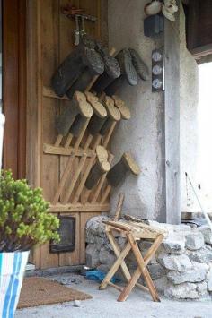 good idea for winter boots in the mud room.