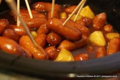 Slow cooker mini sausage with pineapple sauce