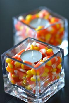 Candy Corn candle.  Actually an electric tea light would be better.