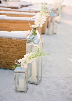 
                    
                        Everything looks better in candlelight and a beach wedding is no exception. Destination Weddings, Beach Wedding Ideas
                    
                