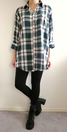 
                    
                        Vintage 90s Grunge Green Purple Plaid Long Flannel Shirt Seattle Oversized Boyfriend Sz L #LLBean
                    
                