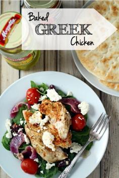 
                    
                        Baked Greek Chicken - an easy weeknight meal the whole family will love!
                    
                