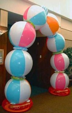 Beach ball arch for a pool party or a beach theme party or...just for fun