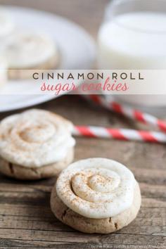 
                    
                        Cinnamon Roll Sugar Cookies recipe. Can't wait to try them!
                    
                