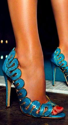 Brian Atwood #shoes #heels #blue