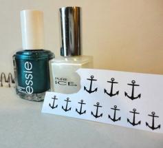 DIY Anchor Nail Art    Materials: Alcohol, Cotton Ball, Laser Printer, Nail Polish