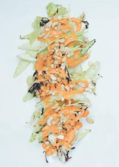 grilled cabbage salad with buffalo celery ranch