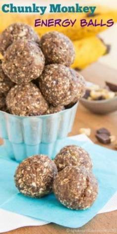Chunky Monkey Energy Balls. A healthy breakfast recipe that will give you energy.