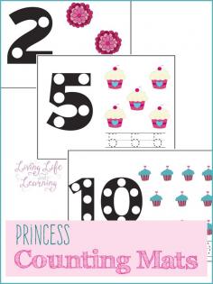 
                    
                        Princess Counting Mats - a counting activity for your toddler or preschooler
                    
                