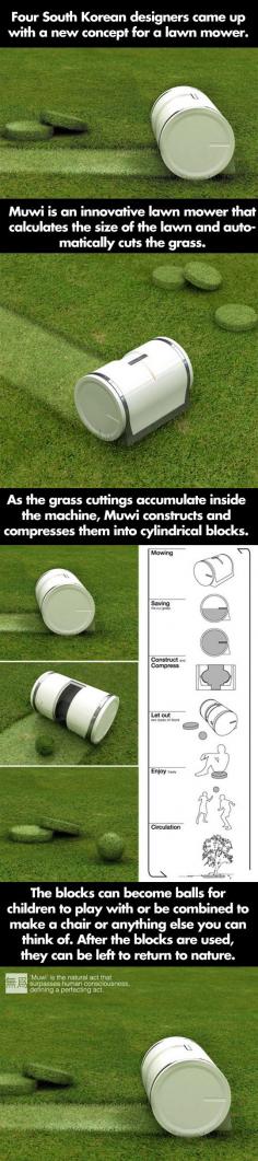 Cool invention from South Korean designers - Best lawn mower ever!