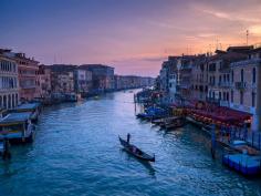 
                    
                        Picture of a gondola on the Grand Canal at sunset, Venice, Italy
                    
                