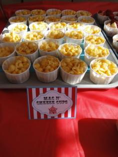 Carnival Party- mac 'n cheese cups