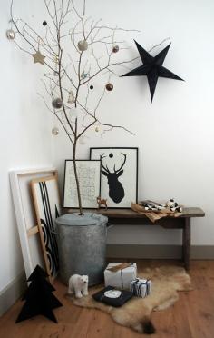 rustic black & white christmas