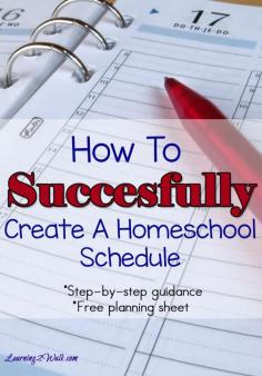 
                    
                        Looking for homeschool ideas on how to Create A successful homeschool schedule? Use this step by step planning sheet that covers how long each lesson should last to the subjects you want to teach
                    
                