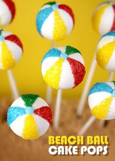 Lets have a ball! Beach Ball Cake Pops  #shopkick #summerparty #beach #cakepops #food #fun #summer #party #treats #recipe