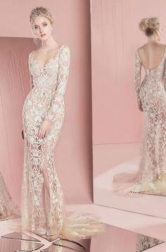 
                    
                        Sexy lace wedding dress with long sleeves. Zuhair Murad, Spring 2016
                    
                