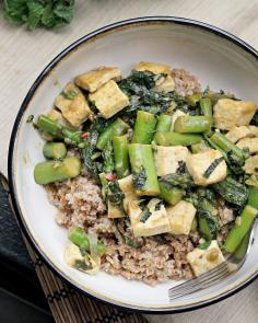 Green-Packed Tofu Stir Fry with Fresh Herbs