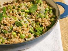 
                    
                        Farro Risotto with Asparagus and Peas...done in the oven, so no stirring!
                    
                