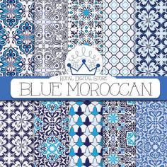 
                    
                        Blue Mosaic Digital Paper: Blue Moroccan by royaldigitalstore
                    
                