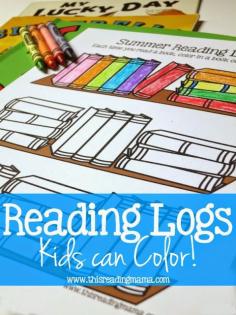 FREE Reading Log Kids Can Color ~ 30 books included on printable log ~ great for summer reading! | This Reading Mama #ded318