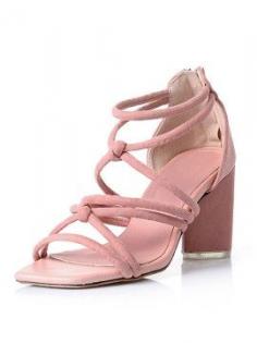 
                    
                        Pink Twist Strappy Chunky Heeled Sandals ==
                    
                