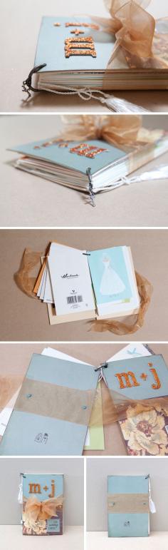 Wedding card book. Cute idea to keep them together. You can store them with your other wedding keepsakes.