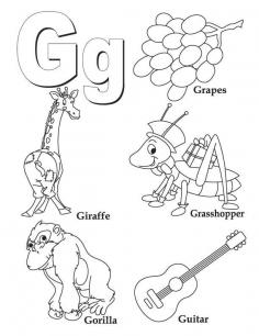 My A to Z Coloring Book Letter G coloring page | Download Free My A to Z Coloring Book Letter G coloring page for kids | Best Coloring Pages