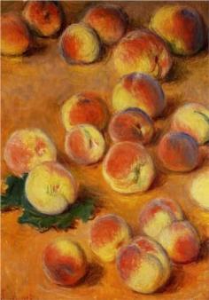 'Peaches' still life by French Impressionist artist, Claude Monet