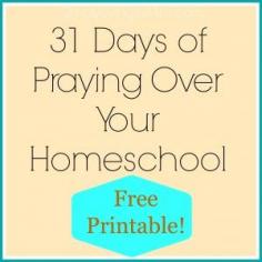 Pray for your homeschool! FREE Printable