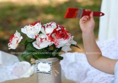 Wicked idea!!!! Paint the roses red at an Alice in Wonderland party!  See more party ideas at CatchMyParty.com!  #aliceinwonderland #partyideas