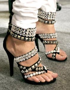 Balmain Crystal embellished studded Sandals.