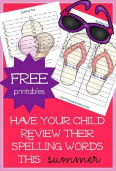 
                    
                        Free summer spelling test printables and ideas on how you can help your child with spelling during the summer months.
                    
                