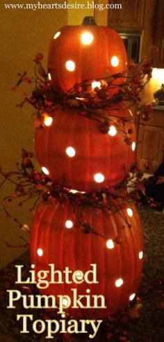 Lighted Pumpkin Topiary Best DIY Projects Highlights! | Beneath My Heart