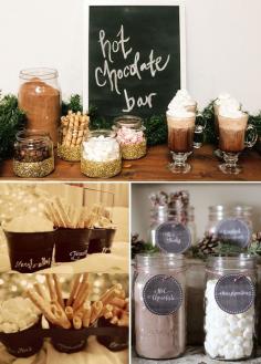 
                    
                        A hot chocolate will have all your guests feeling warm and cozy. Let your guests customize their own drinks, with fun toppings and add ons. Desserts, Wedding Dessert Table, Chocolate, Marshmallow
                    
                