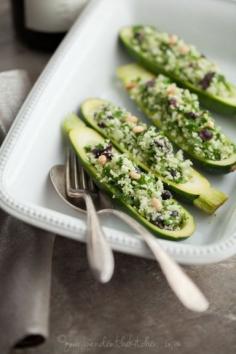 
                    
                        Spinach and Herb Cauliflower Couscous Stuffed Zucchini Boats | Gourmande in the Kitchen
                    
                