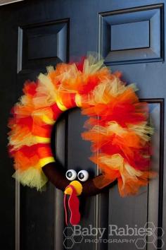 Turkey Wreath (for Fall &Thanksgiving).