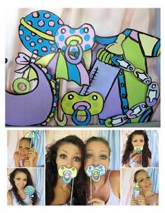 Cute Baby Photo Booth Props Multicolor Perfect for A Baby Shower.... Want To Make My Own....