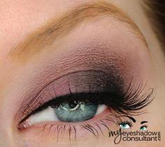 MAC eyeshadows:  Trax (inner half of lid)  Beauty Marked (outer half of lid)  Shale (crease)  Blanc Type (blend)