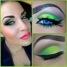 Lime Green Eye Shadow.